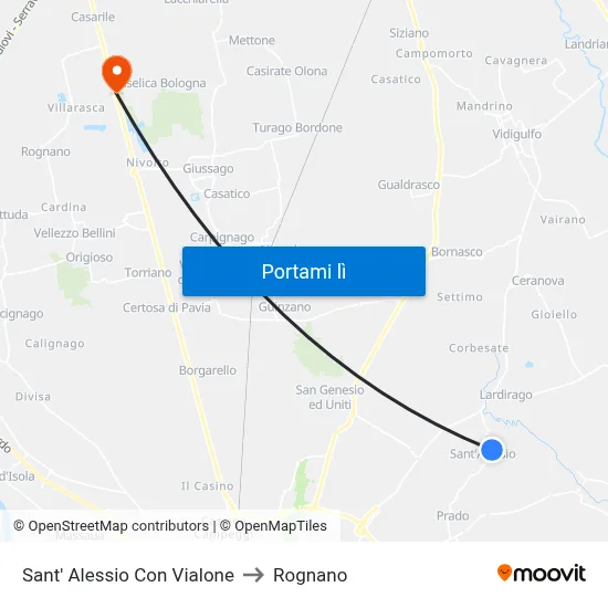 Sant' Alessio Con Vialone to Rognano map