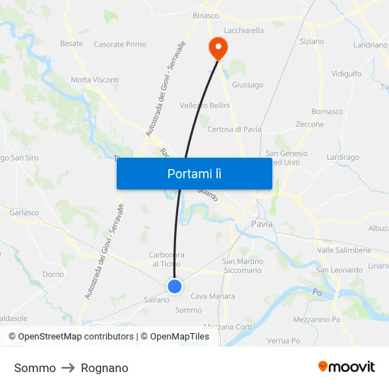 Sommo to Rognano map