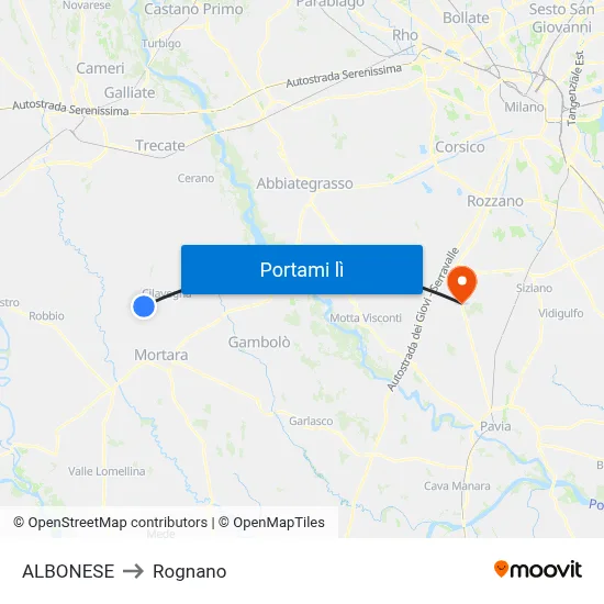 ALBONESE to Rognano map