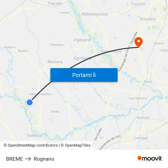 BREME to Rognano map