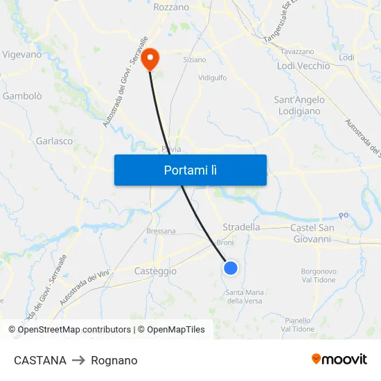 CASTANA to Rognano map