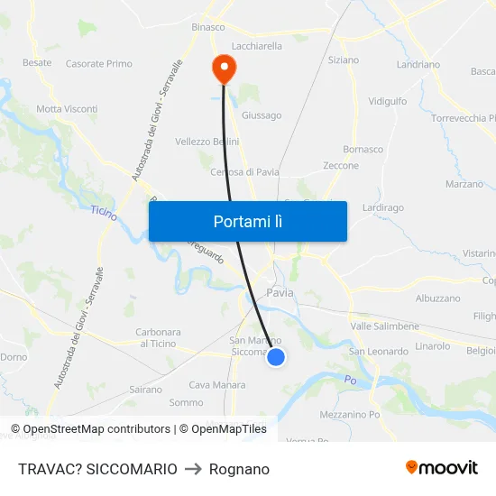 TRAVAC? SICCOMARIO to Rognano map