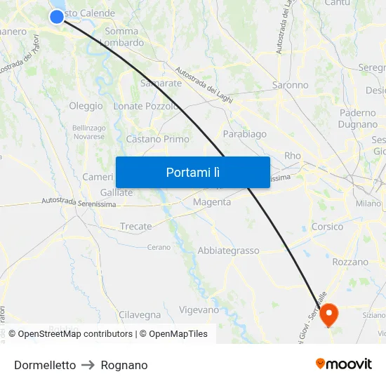 Dormelletto to Rognano map