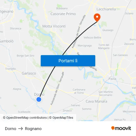 Dorno to Rognano map
