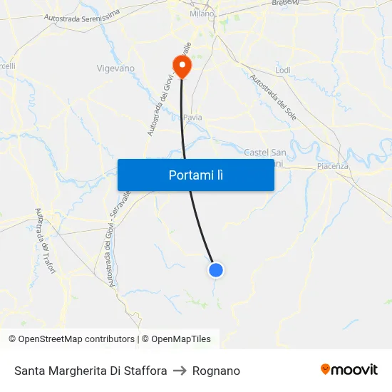 Santa Margherita Di Staffora to Rognano map