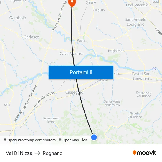 Val Di Nizza to Rognano map
