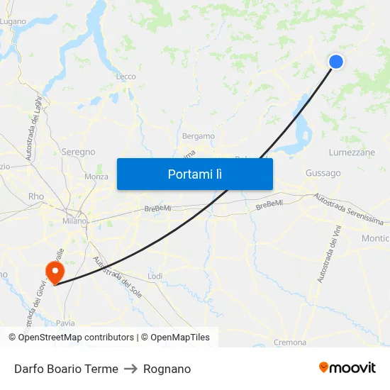 Darfo Boario Terme to Rognano map