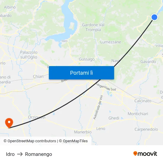 Idro to Romanengo map