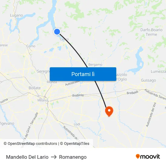 Mandello Del Lario to Romanengo map