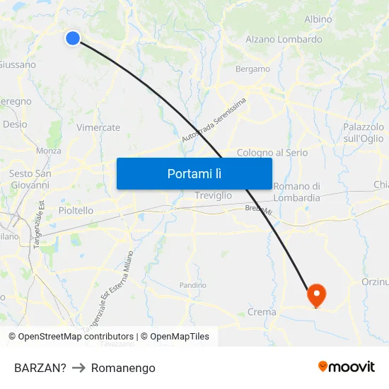 BARZAN? to Romanengo map