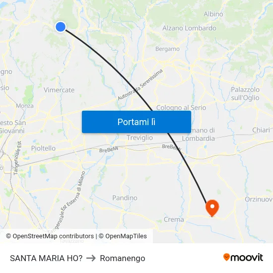 SANTA MARIA HO? to Romanengo map