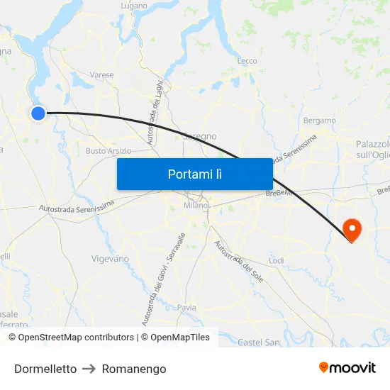 Dormelletto to Romanengo map