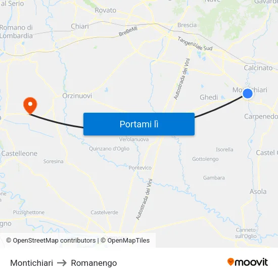 Montichiari to Romanengo map