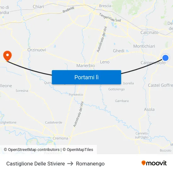 Castiglione Delle Stiviere to Romanengo map