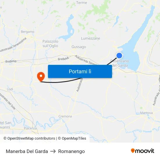 Manerba Del Garda to Romanengo map