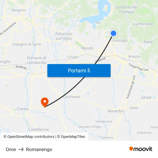 Ome to Romanengo map