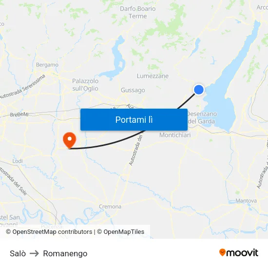 Salò to Romanengo map