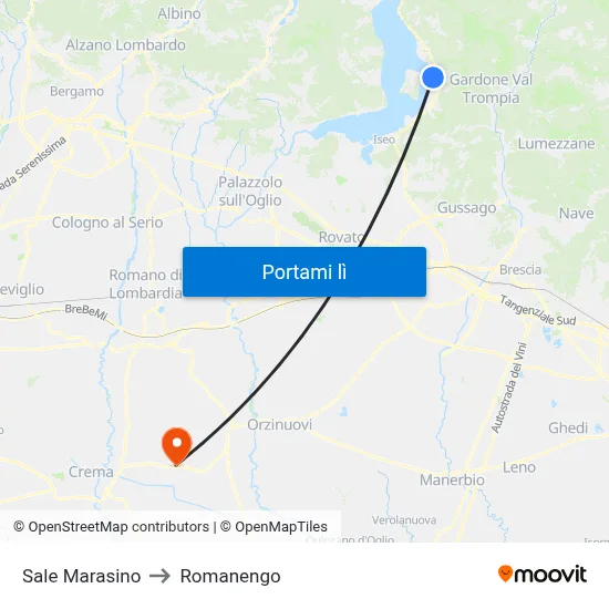 Sale Marasino to Romanengo map