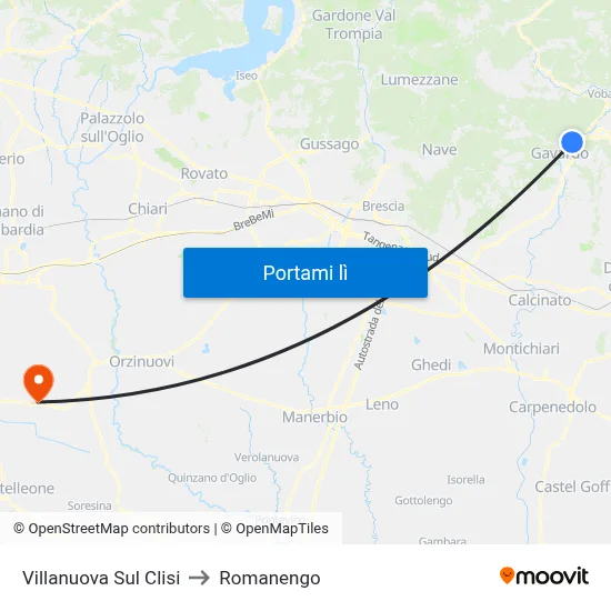 Villanuova Sul Clisi to Romanengo map