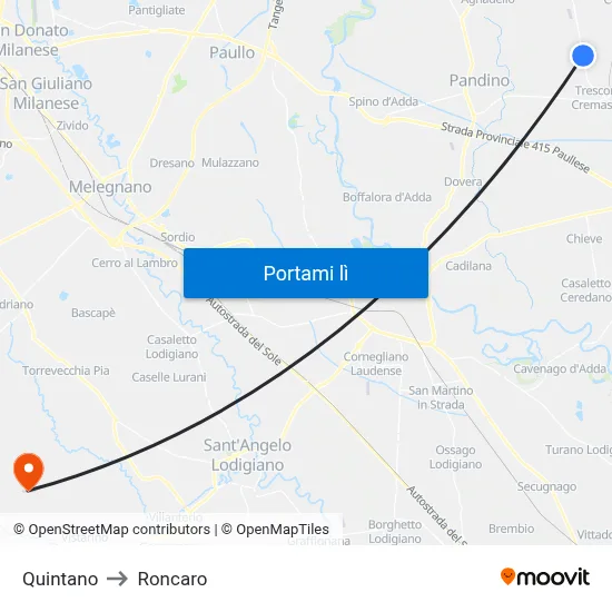 Quintano to Roncaro map