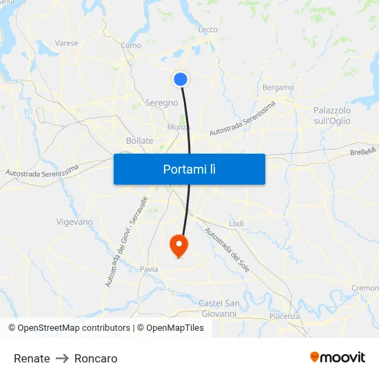 Renate to Roncaro map