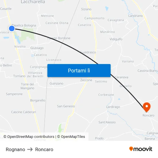Rognano to Roncaro map