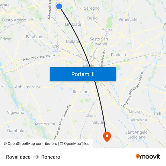 Rovellasca to Roncaro map