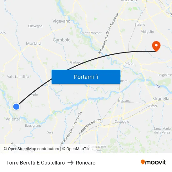 Torre Beretti E Castellaro to Roncaro map