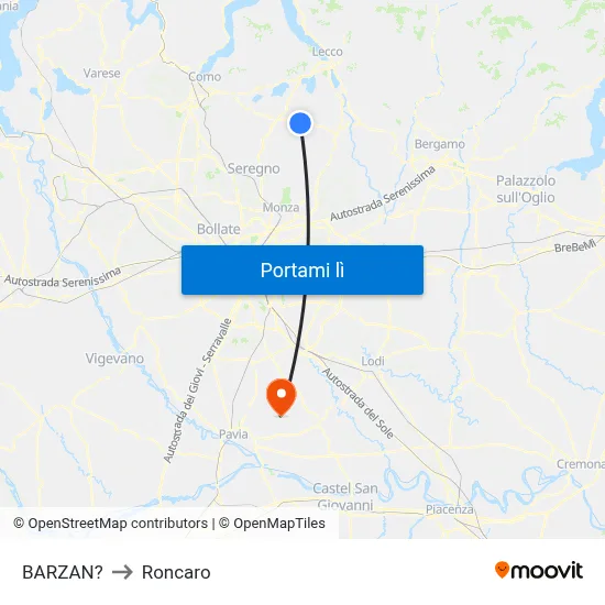 BARZAN? to Roncaro map