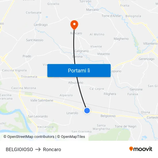 BELGIOIOSO to Roncaro map