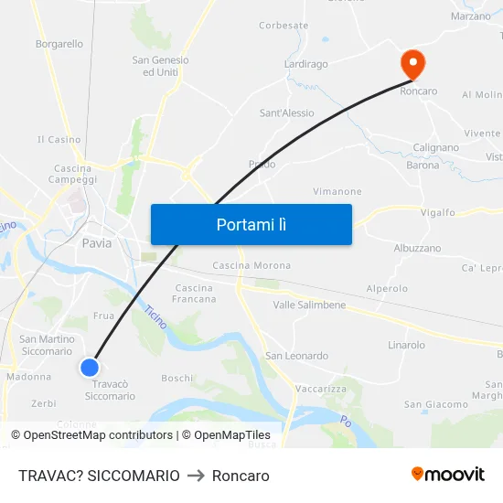 TRAVAC? SICCOMARIO to Roncaro map