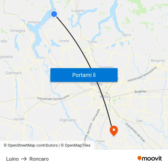 Luino to Roncaro map
