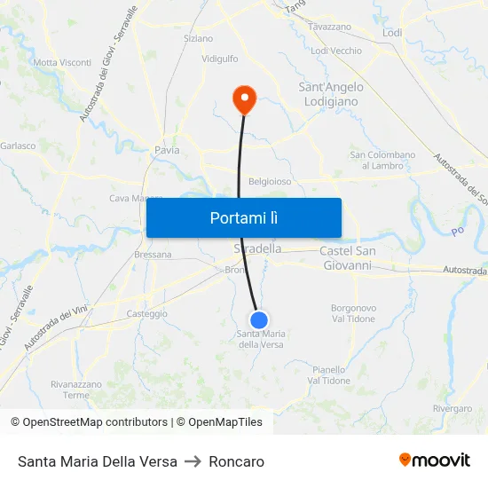 Santa Maria Della Versa to Roncaro map