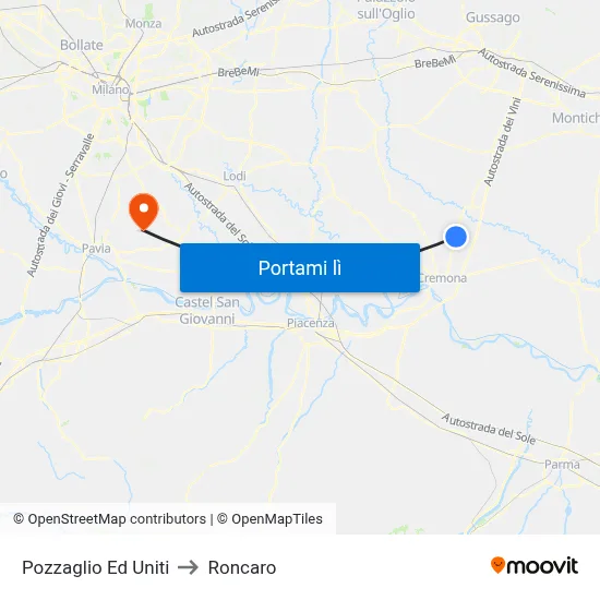 Pozzaglio Ed Uniti to Roncaro map