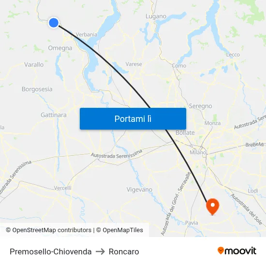 Premosello-Chiovenda to Roncaro map
