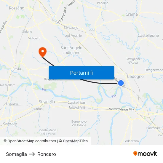Somaglia to Roncaro map