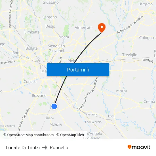 Locate Di Triulzi to Roncello map