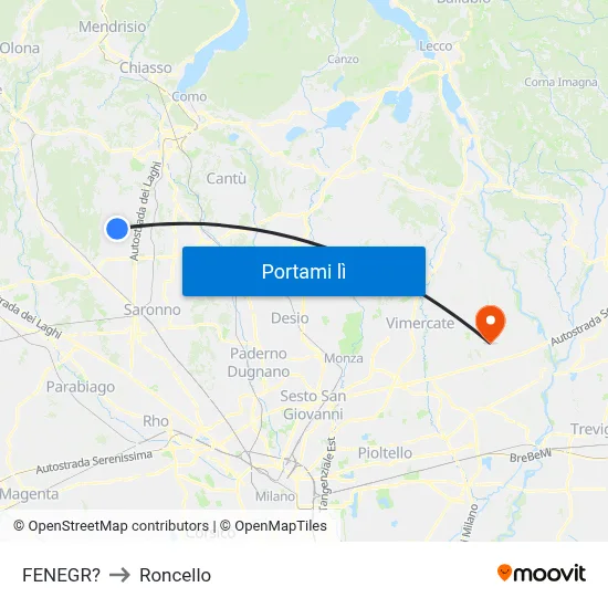 FENEGR? to Roncello map