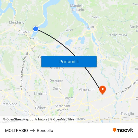 MOLTRASIO to Roncello map