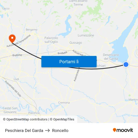 Peschiera Del Garda to Roncello map