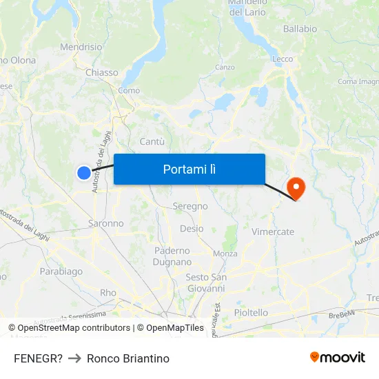 FENEGR? to Ronco Briantino map