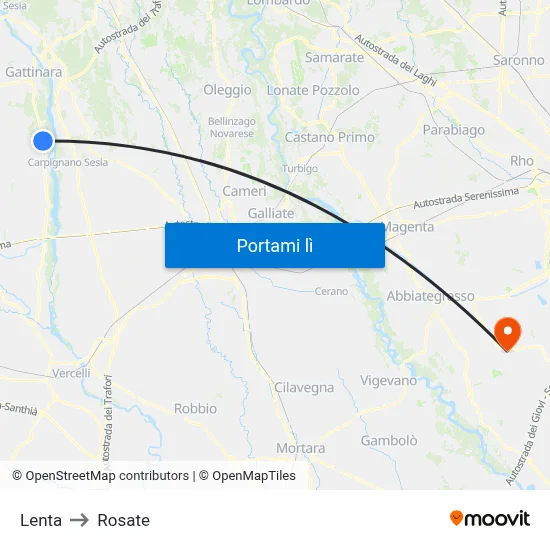 Lenta to Rosate map