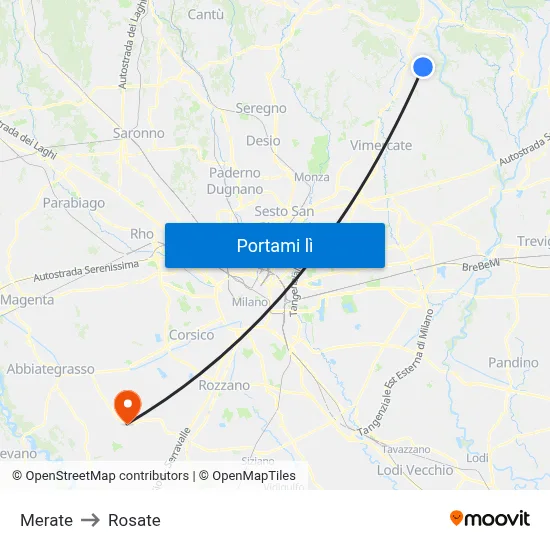 Merate to Rosate map