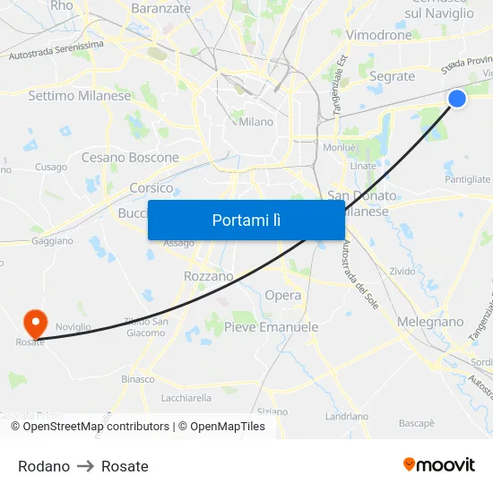 Rodano to Rosate map