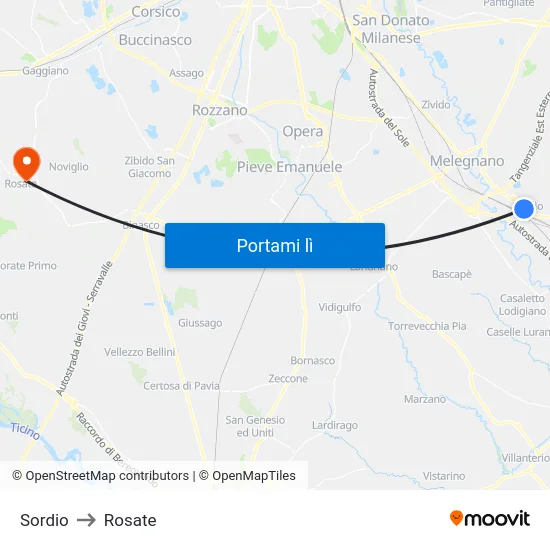 Sordio to Rosate map