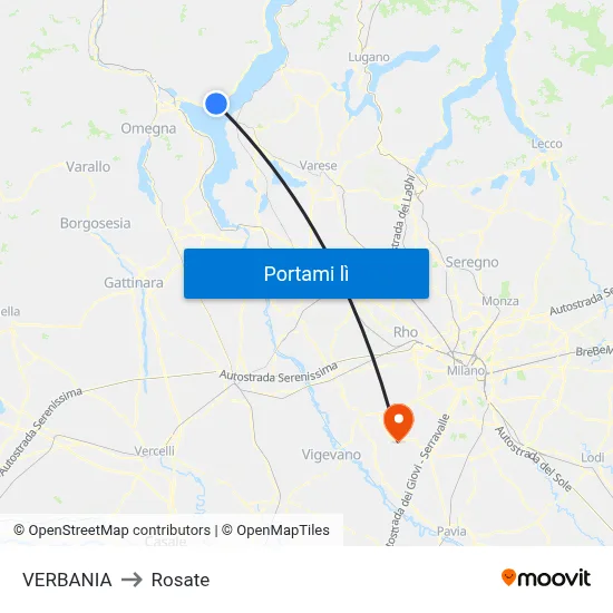 VERBANIA to Rosate map