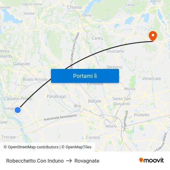 Robecchetto Con Induno to Rovagnate map