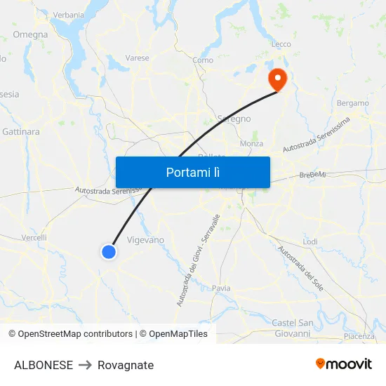 ALBONESE to Rovagnate map