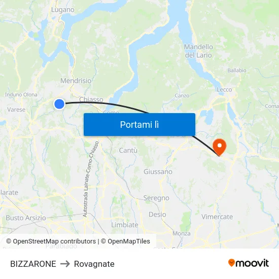 BIZZARONE to Rovagnate map