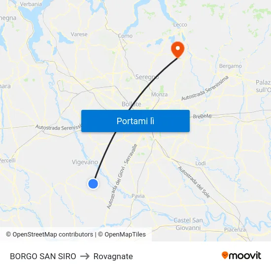 BORGO SAN SIRO to Rovagnate map